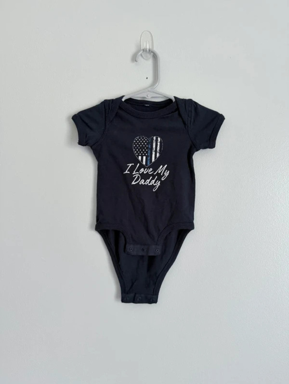 I Love My Daddy Thin Blue Line Baby Bodysuit